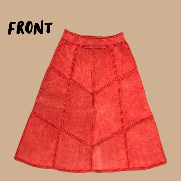 VINTAGE 70s burnt red 2 pc suede leather set - Picture 6 of 11